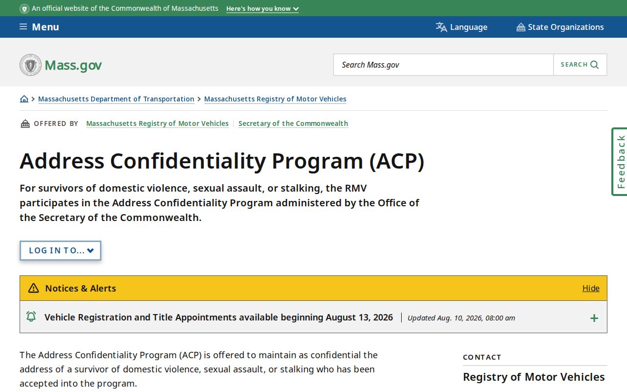 Pittsfield resident lookup Address Confidentiality Program protection