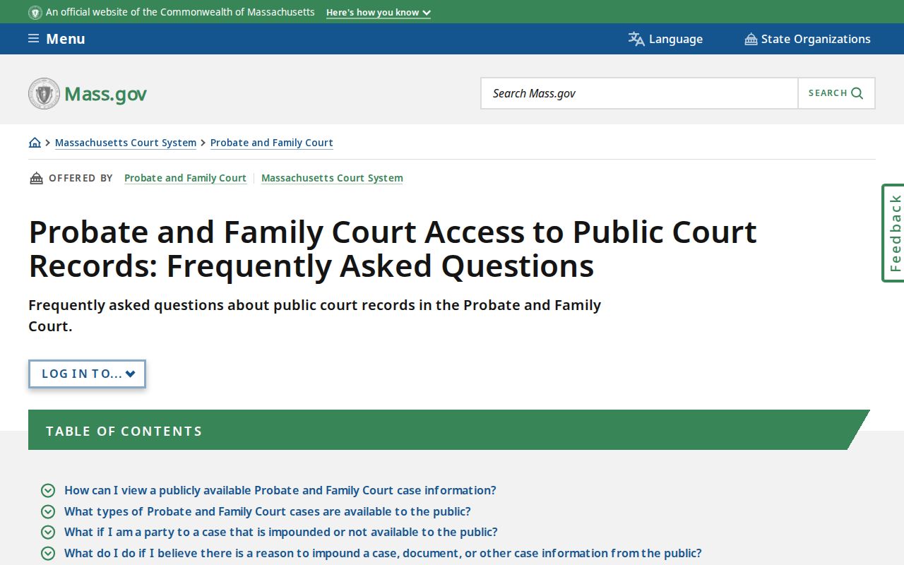 Pittsfield resident lookup probate records access guidance
