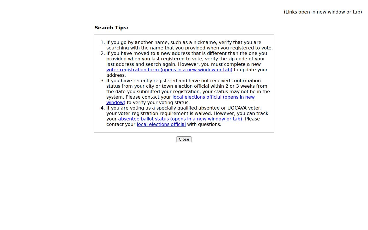 Pittsfield residents directory voter-status lookup guidance
