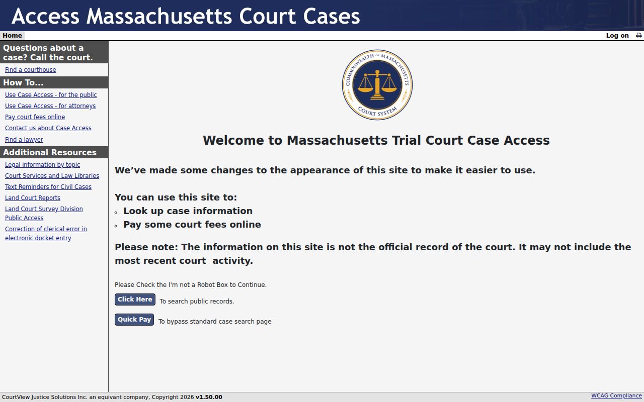 Pittsfield resident lookup MassCourts public case search