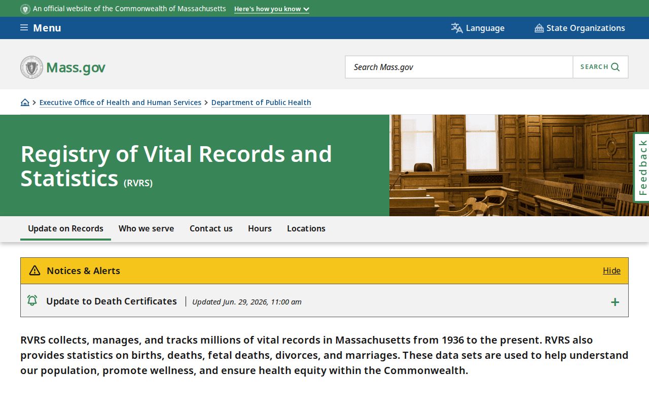 Pittsfield resident lookup Registry of Vital Records and Statistics