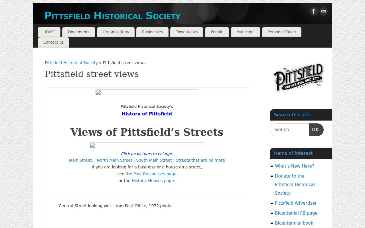 Pittsfield neighbors historical street name record